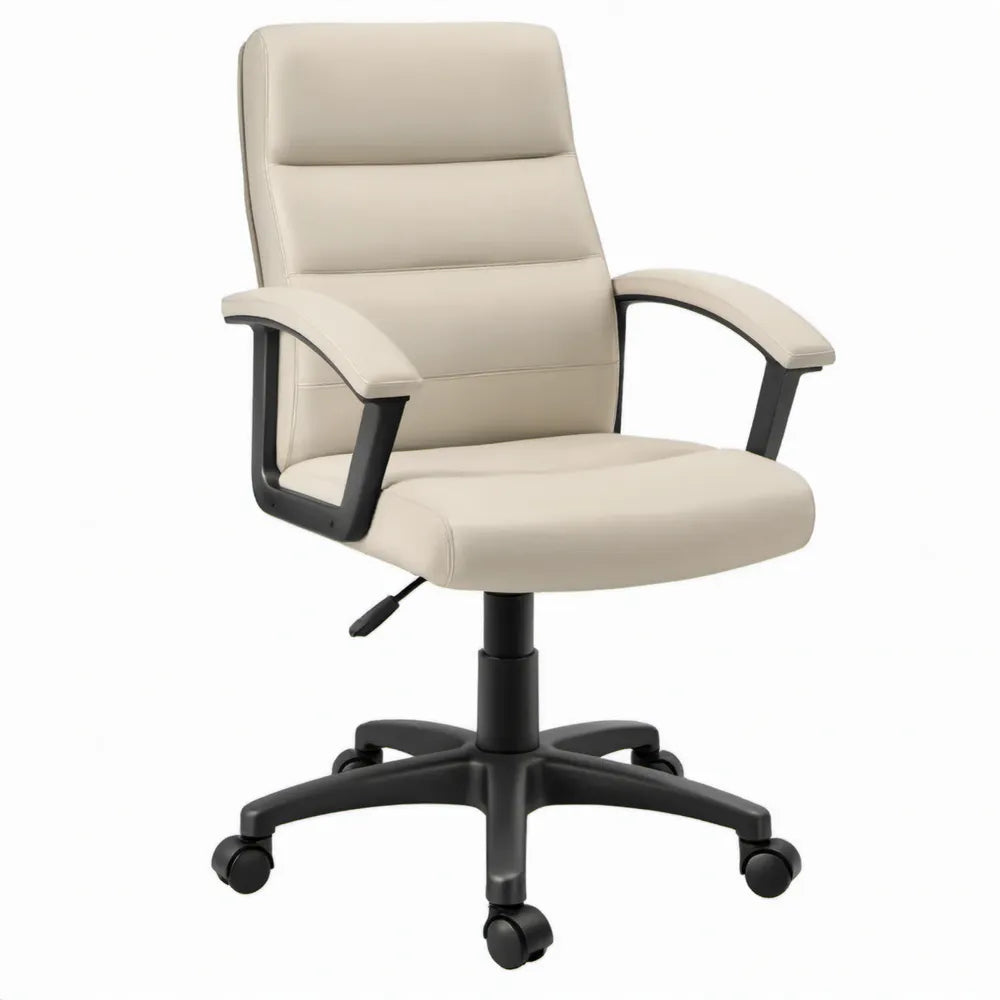 Verstelbare bureaustoel met armleuningen, 61 x 63 x 108-118 cm, beige/zwart