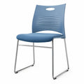 Blauwe bezoekersstoel met sledeframe, 54 x 56 x 84 cm